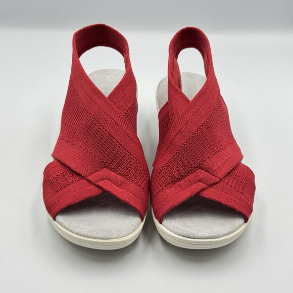 NWT Easy Spirit BLAST 2 Womens Wedge Sandals Red and Grey Size 9.5 - Picture 5 of 11
